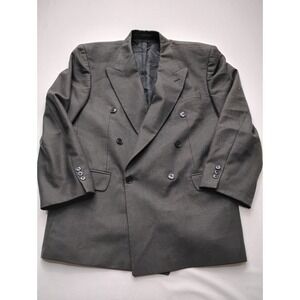 KASPER Wool Double Breasted Blazer Mens size 42 Gray